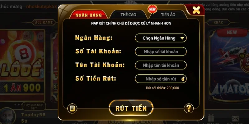 Rút tiền chón vánh, không tốn phí